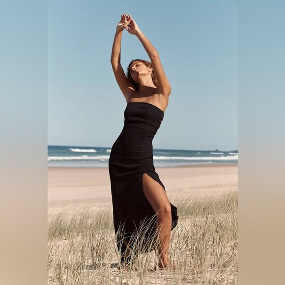 Free People Black Made Me Blush Midi Size Large - Picture 1 of 15